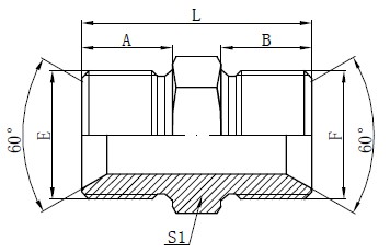 BSP Male Adapter Fittings Drawing